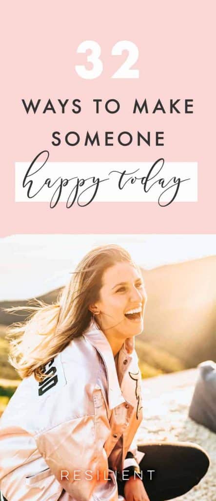 Just thought I’d give all of you a nice list of things to think about. This isn’t an in-depth post, but more of a thought for the day — is there someone you’d like to make happy today?  Making others happy is one of the best ways to have a great day yourself. It can brighten the world around you.  Here are 32 ways to make someone happy today.